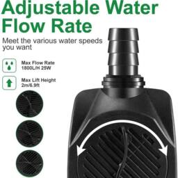 FLAVORA 800L/H LED Fountain Water Pump in Black - Size: 0.6m2 - thumbnail 4