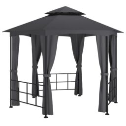 Berkfield Home Gazebo with Sidewalls 3.1x2.7 m Anthracite in Black - thumbnail 2