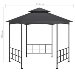 Berkfield Home Gazebo with Sidewalls 3.1x2.7 m Anthracite in Black - thumbnail 6