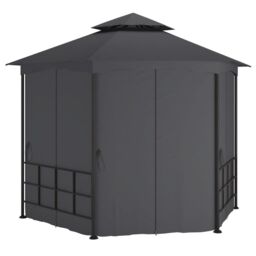 Berkfield Home Gazebo with Sidewalls 3.1x2.7 m Anthracite in Black - thumbnail 3