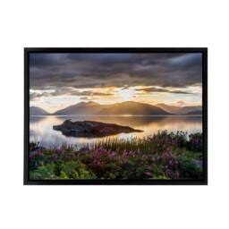 "Artery8 Trienke Sunset Loch Linnhe Scotland Framed Canvas Wall Art Print - Size: W12"" x H16""" - thumbnail 1