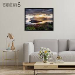 "Artery8 Trienke Sunset Loch Linnhe Scotland Framed Canvas Wall Art Print - Size: W12"" x H16""" - thumbnail 3
