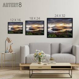 "Artery8 Trienke Sunset Loch Linnhe Scotland Framed Canvas Wall Art Print - Size: W12"" x H16""" - thumbnail 4