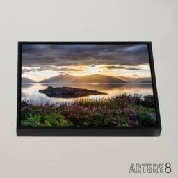 "Artery8 Trienke Sunset Loch Linnhe Scotland Framed Canvas Wall Art Print - Size: W12"" x H16""" - thumbnail 2