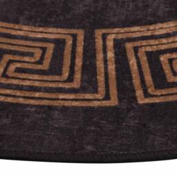 Berkfield Home Rug Washable 120 cm Black & Gold Anti Slip - Size: 100 cm diameter