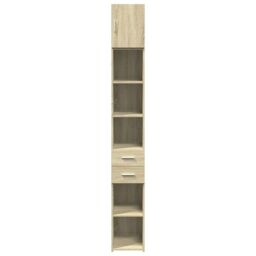 Berkfield Home Slim Storage Cabinet Sonoma Oak 30x42.5x225 cm Engineered Wood in Brown - thumbnail 4