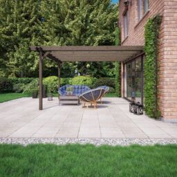 Rutland County Garden Furniture Ltd Wall Mounted Double Garden Pergola, Wood, L180 x W420 x H270cm, Brown - thumbnail 2