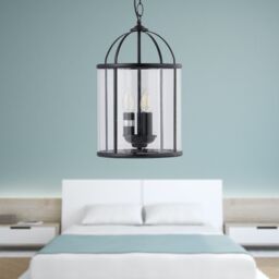 First Choice Lighting Set of 2 Alicia - Black 3 Light Lantern Style Pendants - thumbnail 4