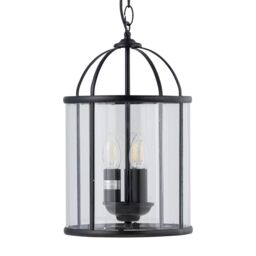 First Choice Lighting Set of 2 Alicia - Black 3 Light Lantern Style Pendants - thumbnail 2