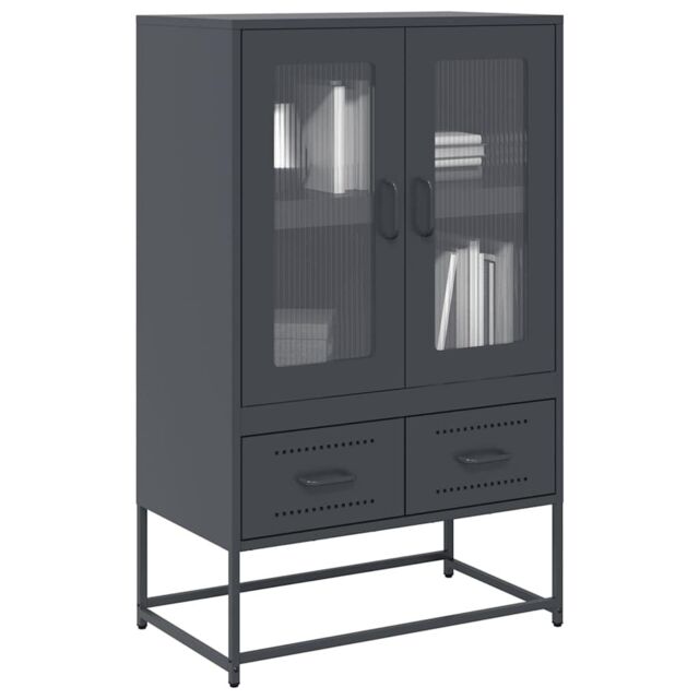 Berkfield Home Highboard Anthracite 68x39x111.5 cm Steel in Black - image 1