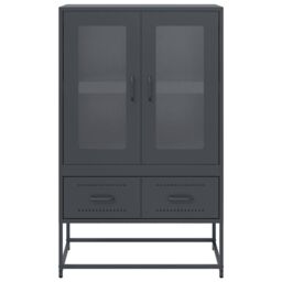 Berkfield Home Highboard Anthracite 68x39x111.5 cm Steel in Black - thumbnail 5