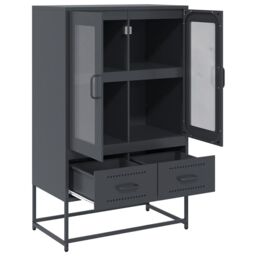 Berkfield Home Highboard Anthracite 68x39x111.5 cm Steel in Black - thumbnail 6