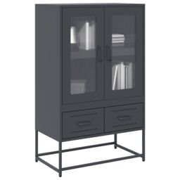 Berkfield Home Highboard Anthracite 68x39x111.5 cm Steel in Black - thumbnail 1