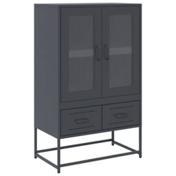 Berkfield Home Highboard Anthracite 68x39x111.5 cm Steel in Black - thumbnail 2