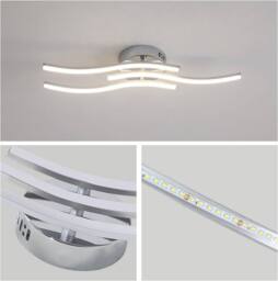 Goeco Modern LED Ceiling Light Silver 18 W for Living Room Bedroom 4000 K - thumbnail 7