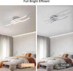 Goeco Modern LED Ceiling Light Silver 18 W for Living Room Bedroom 4000 K - thumbnail 8