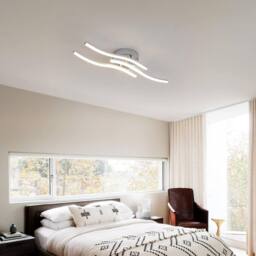 Goeco Modern LED Ceiling Light Silver 18 W for Living Room Bedroom 4000 K - thumbnail 3