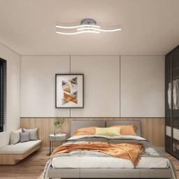 Goeco Modern LED Ceiling Light Silver 18 W for Living Room Bedroom 4000 K - thumbnail 5
