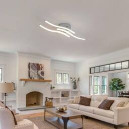 Goeco Modern LED Ceiling Light Silver 18 W for Living Room Bedroom 4000 K - thumbnail 2