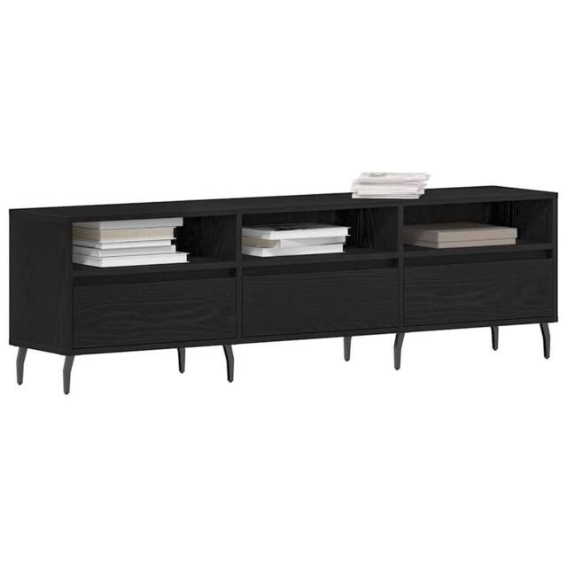 Berkfield Home TV Cabinet Black Oak 150x30x44, 5 cm Engineered Wood - image 1