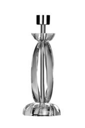 Orsina Crystal Large Conical Lamp Base With Faceted Stem, Heavy Glass Table Lamp Stand, Durable Large Lamp Base in Silver