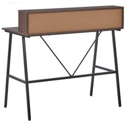 Wyld and Coco Elara Desk Dark Brown Top Black Powder Coat Metal Open Shelves - thumbnail 5