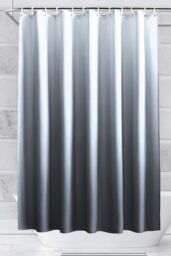 Neel Blue Gradient Colour Bathroom Shower Curtain with 12 Hooks, Mould & Mildew Resistant in Grey - Size: 180 cm width x 200 cm drop - thumbnail 7