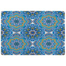 Benjamin Tate Design Floral & Geometric Embellished Tiles Rug in Natural - Size: Large - thumbnail 1