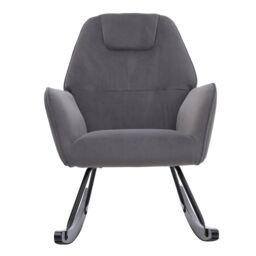 Living and Home Comfy Grey Nursery Rocking Chair - thumbnail 3
