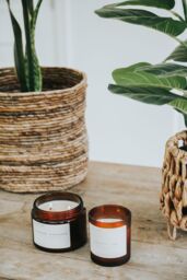 Imvelo Candle Co 3 Wick Candle - Sandalwood + Black Pepper in Amber - thumbnail 2