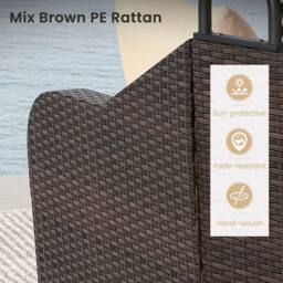 Costway Patio PE Rattan Daybed with Retractable Canopy in Beige - thumbnail 4