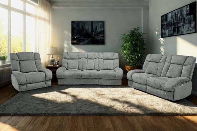 DS Living Torino Recline 3 & 2 Seater Bundle Sofa in Grey or Silver - image 1