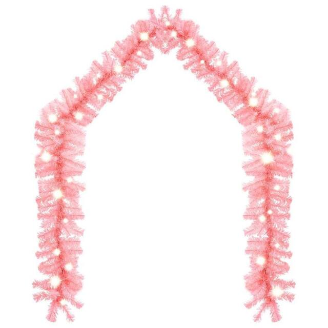 Berkfield Home Cosy Christmas Garland with LED Lights 20 m Pink - image 1