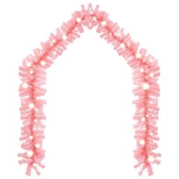 Berkfield Home Cosy Christmas Garland with LED Lights 20 m Pink