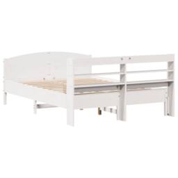 Berkfield Home Bed Frame without Mattress White 150x200 cm King Size Solid Wood Pine - thumbnail 6