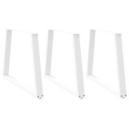 Berkfield Home Modern Dining Table Legs V-Shape 3 pcs White 90x(72-73.3) cm Steel - thumbnail 2