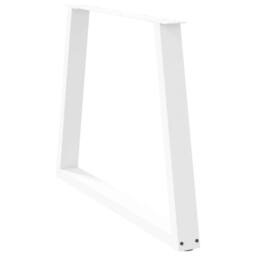 Berkfield Home Modern Dining Table Legs V-Shape 3 pcs White 90x(72-73.3) cm Steel - thumbnail 4