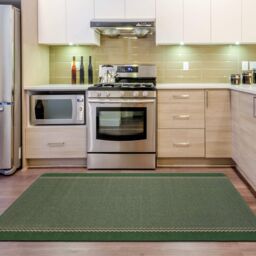 THE RUGS Green Washable Floor Mat Bordered Design for Kitchen Hallway - Size: 67 cm x 180 cm - thumbnail 5