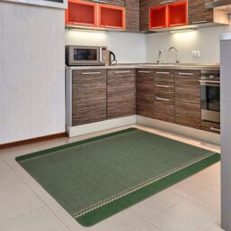 THE RUGS Green Washable Floor Mat Bordered Design for Kitchen Hallway - Size: 67 cm x 180 cm - thumbnail 6