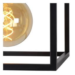 Lucide 'RUBEN' Dimmable Adjustable Height Modern Cube Pendant Light 1xE27 in Black - thumbnail 6