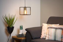 Lucide 'RUBEN' Dimmable Adjustable Height Modern Cube Pendant Light 1xE27 in Black - thumbnail 5