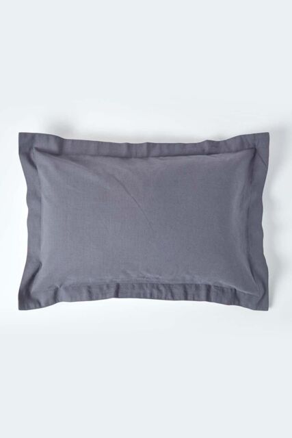 Homescapes Linen Oxford Pillowcase, King in Dark Grey - image 1