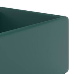 Berkfield Home Luxury Basin Overflow Square Matt Dark Green 41x41 cm Ceramic - thumbnail 4