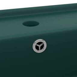 Berkfield Home Luxury Basin Overflow Square Matt Dark Green 41x41 cm Ceramic - thumbnail 5