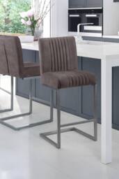 Julian Bowen Brooklyn Upholstered Bar Stool (Set of 2) in Grey