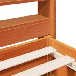 Berkfield Home Full Bed Frame without Mattress Wax Brown 135x190 cm Double Solid - thumbnail 9