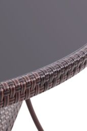 Living and Home Garden Wicker Tempered Glass Table with Parasol Hole in Brown - thumbnail 4