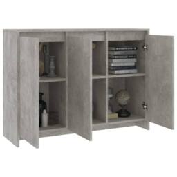 Berkfield Home Sideboard Concrete Grey 102x33x75 cm Engineered Wood - Size: 102 x 33 x 75 cm - thumbnail 4