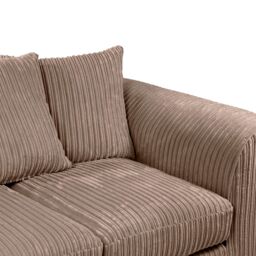 LUXURY LIFE Dylan Jumbo Cord Fabric 3 Seater Sofa in Light Brown - thumbnail 5