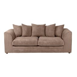 LUXURY LIFE Dylan Jumbo Cord Fabric 3 Seater Sofa in Light Brown - thumbnail 1